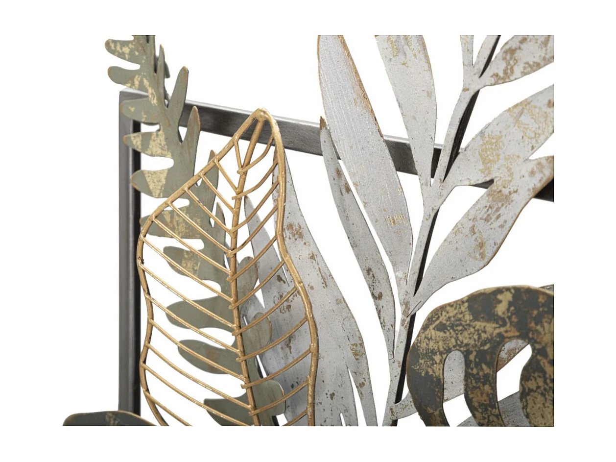 3D decoratief paneel met een veelkleurige metalen vaas, 54x6,4x62,9 cm