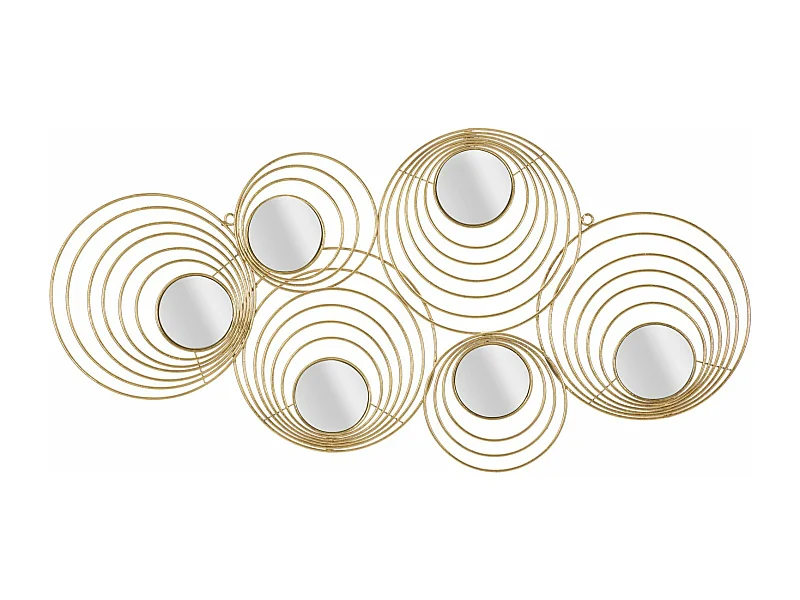 Pannello decorativo 3D in metallo dorato e specchi cm 90x2,5x45