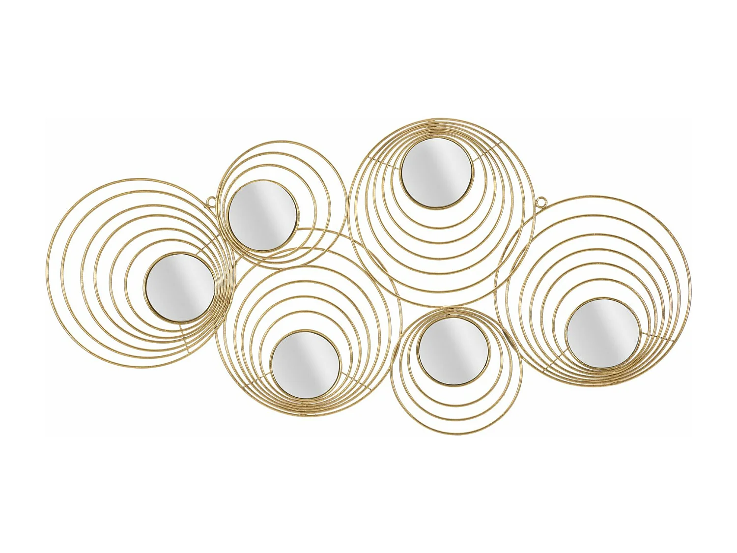 Pannello decorativo 3D in metallo dorato e specchi cm 90x2,5x45