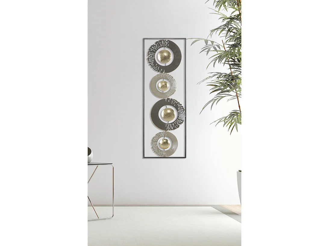 Pannello decorativo 3D in metallo multicolore cm 31x3x89,5