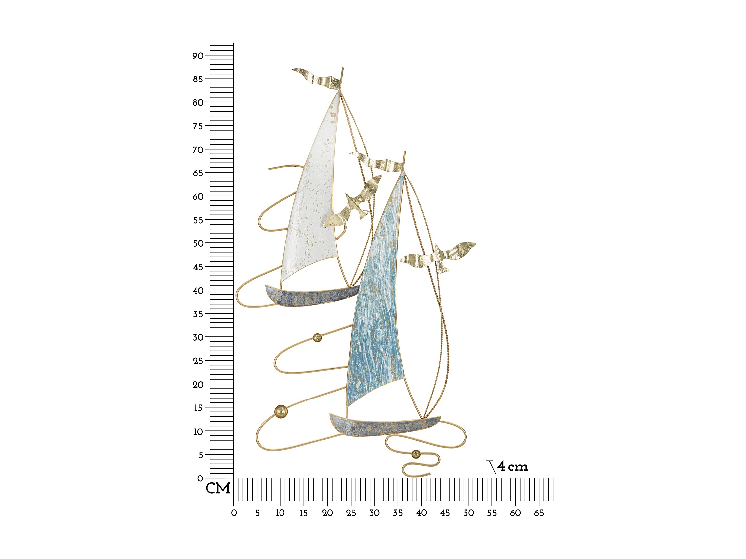 Décoration Murale en Métal "Vela Color" 87cm Multicolore