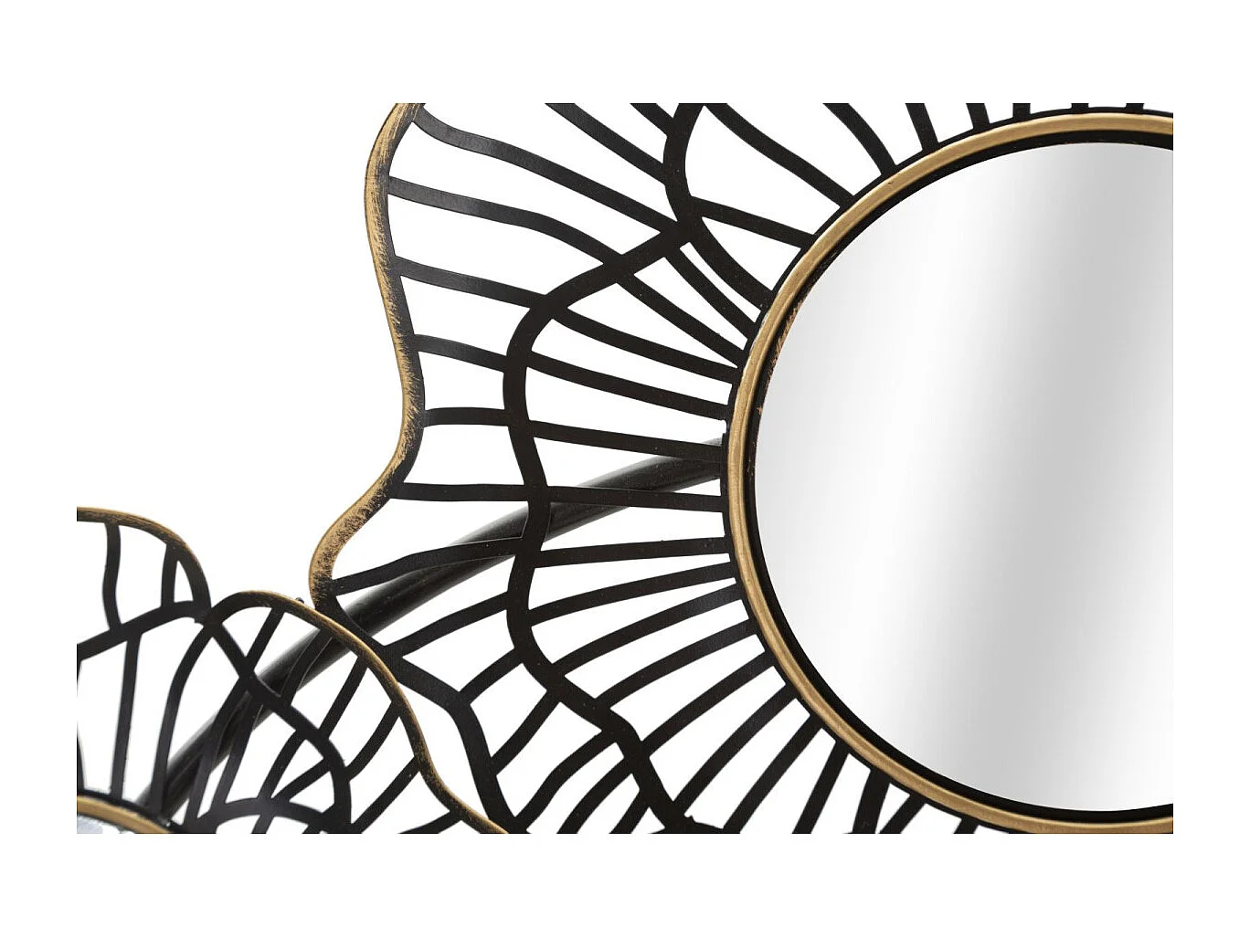 Décoration Murale 7 Miroirs "Osaka" 121cm Noir & Or