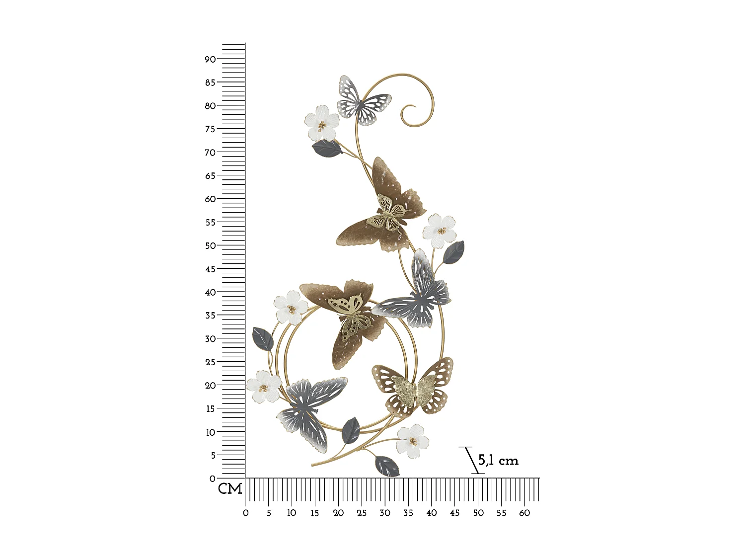 Décoration Murale en Métal "Delis" 87cm Multicolore