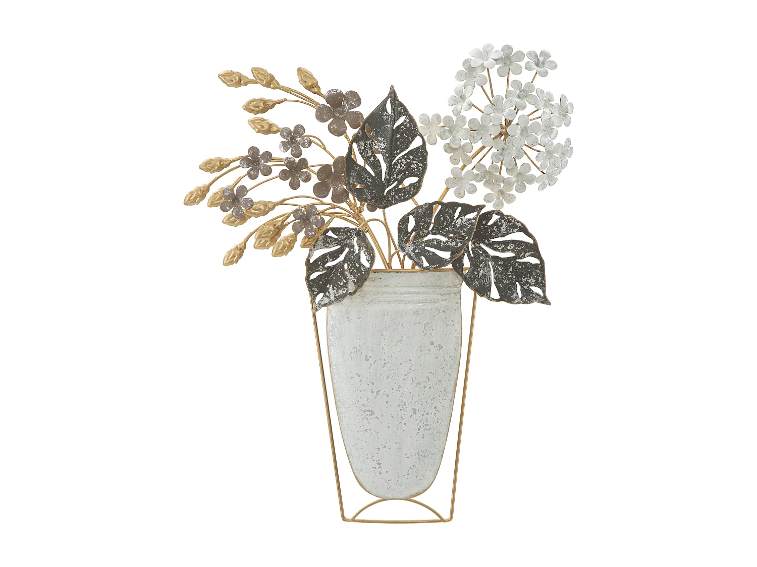 Pannello decorativo 3D in metallo multicolore cm 45,5x7,5x53