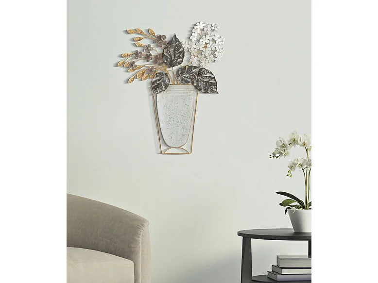 Pannello decorativo 3D in metallo multicolore cm 45,5x7,5x53