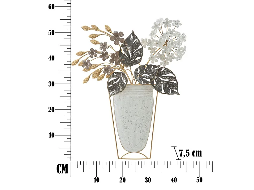 Panneau décoratif 3D en métal multicolore cm 45,5x7,5x53
