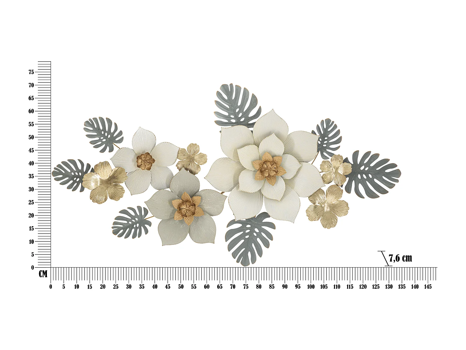 Décoration Murale en Métal "Moty" 134cm Multicolore