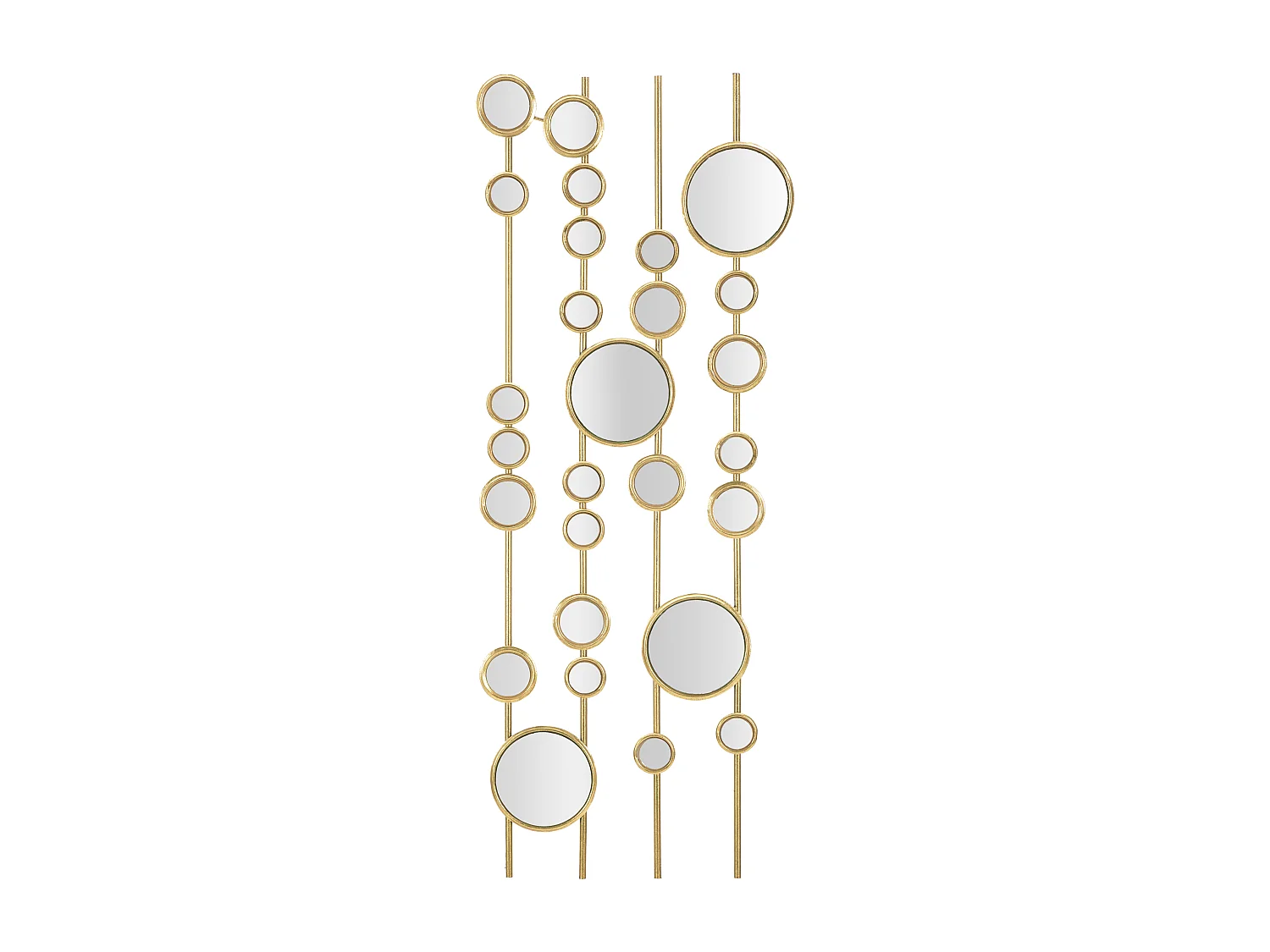 Décoration Murale en Métal "Mur de Miroirs" 90cm Or