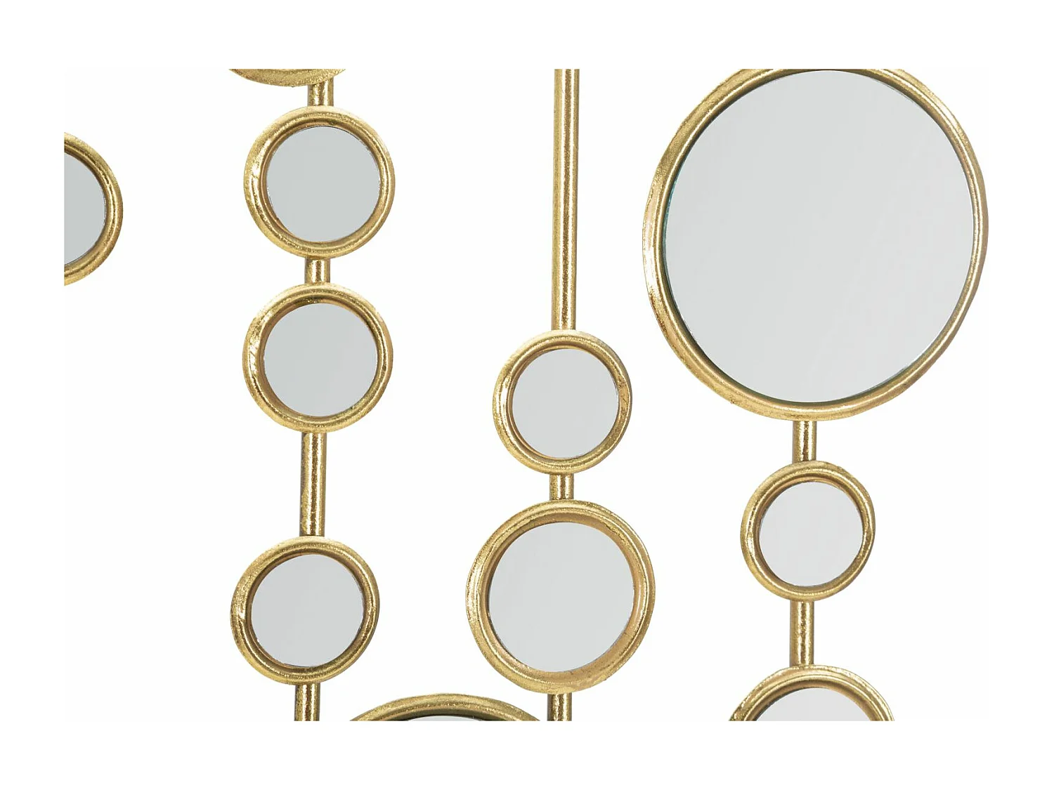 Décoration Murale en Métal "Mur de Miroirs" 90cm Or