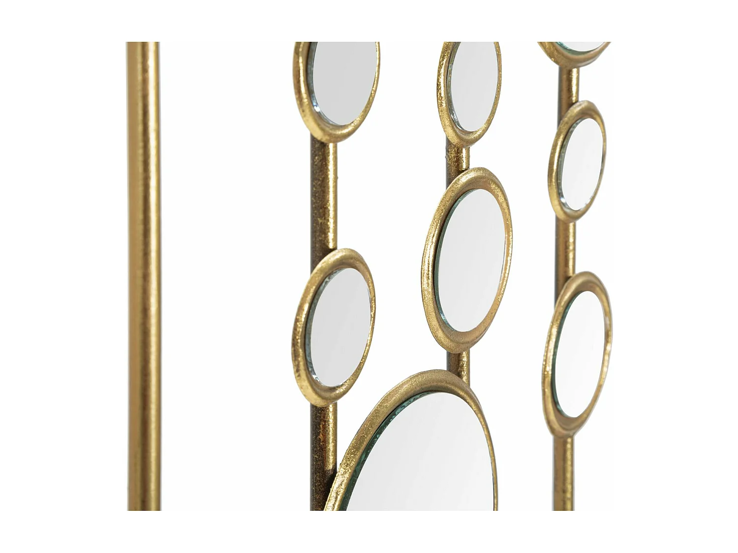 Décoration Murale en Métal "Mur de Miroirs" 90cm Or