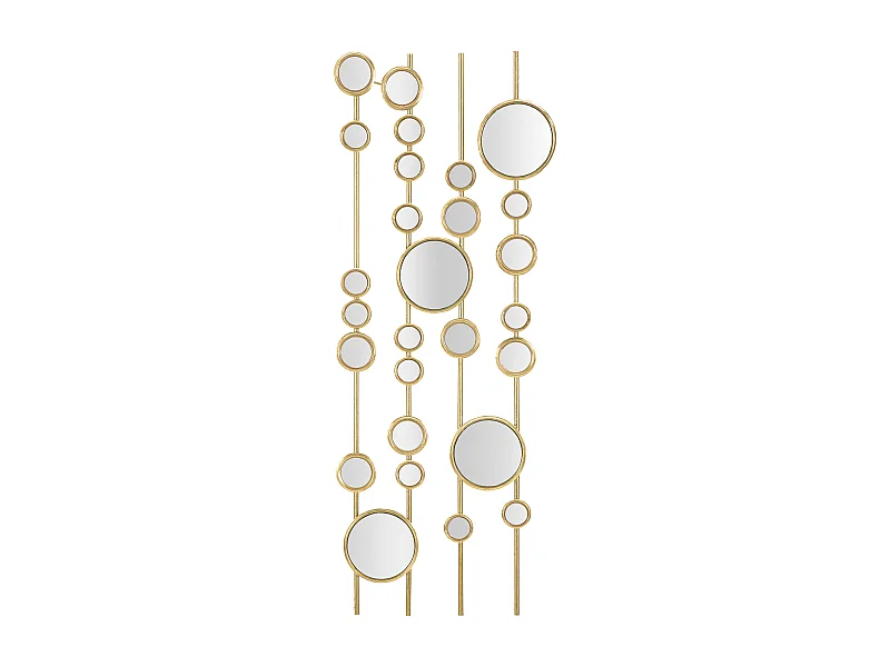 Décoration Murale en Métal "Mur de Miroirs" 90cm Or