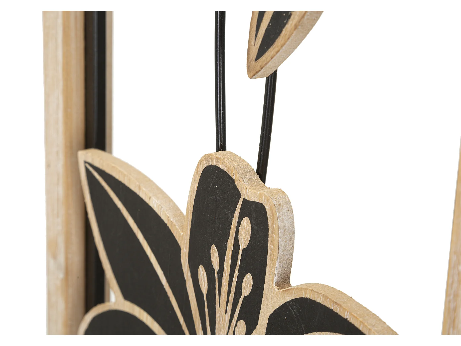 Pannello decorativo 3D in metallo nero con cornice cm 26x2,5x60