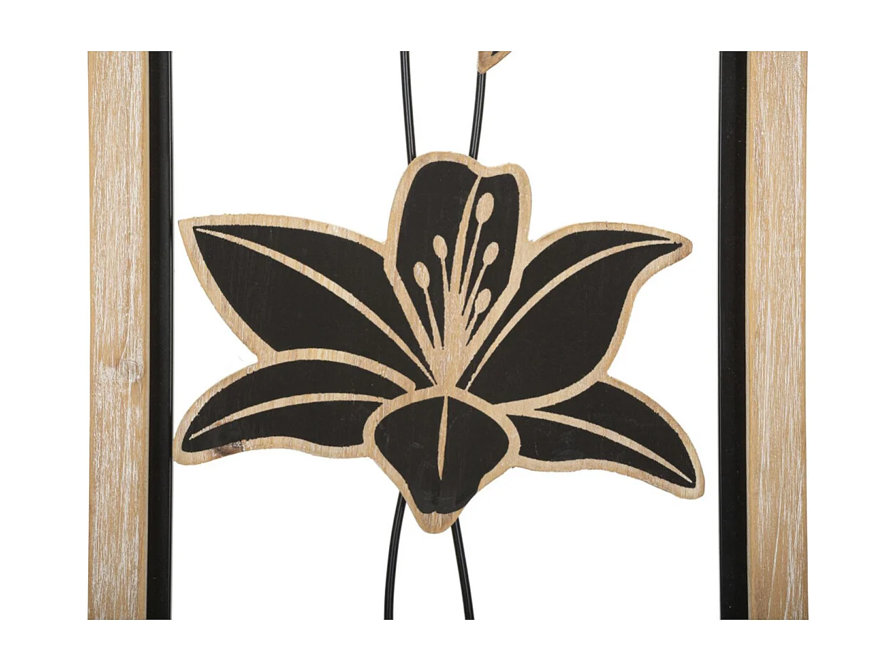 Décoration Murale Encadrée "Komans" 60cm Naturel & Noir