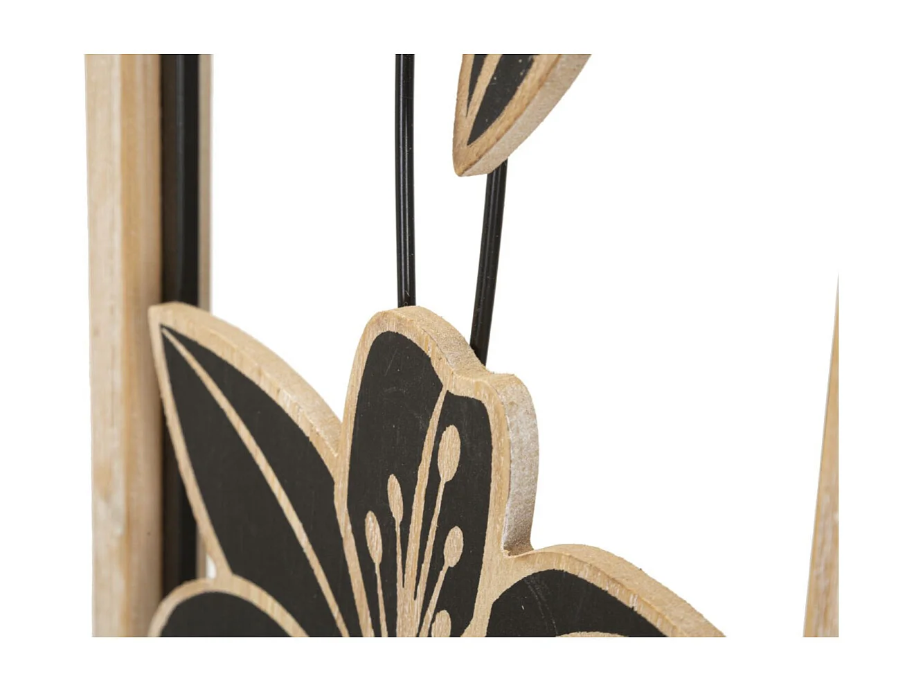 Décoration Murale Encadrée "Komans" 60cm Naturel & Noir