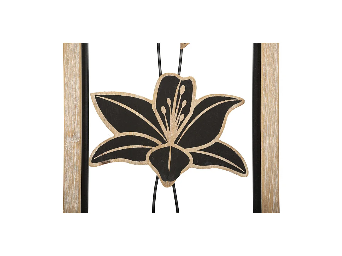 Décoration Murale Encadrée "Komans" 60cm Naturel & Noir
