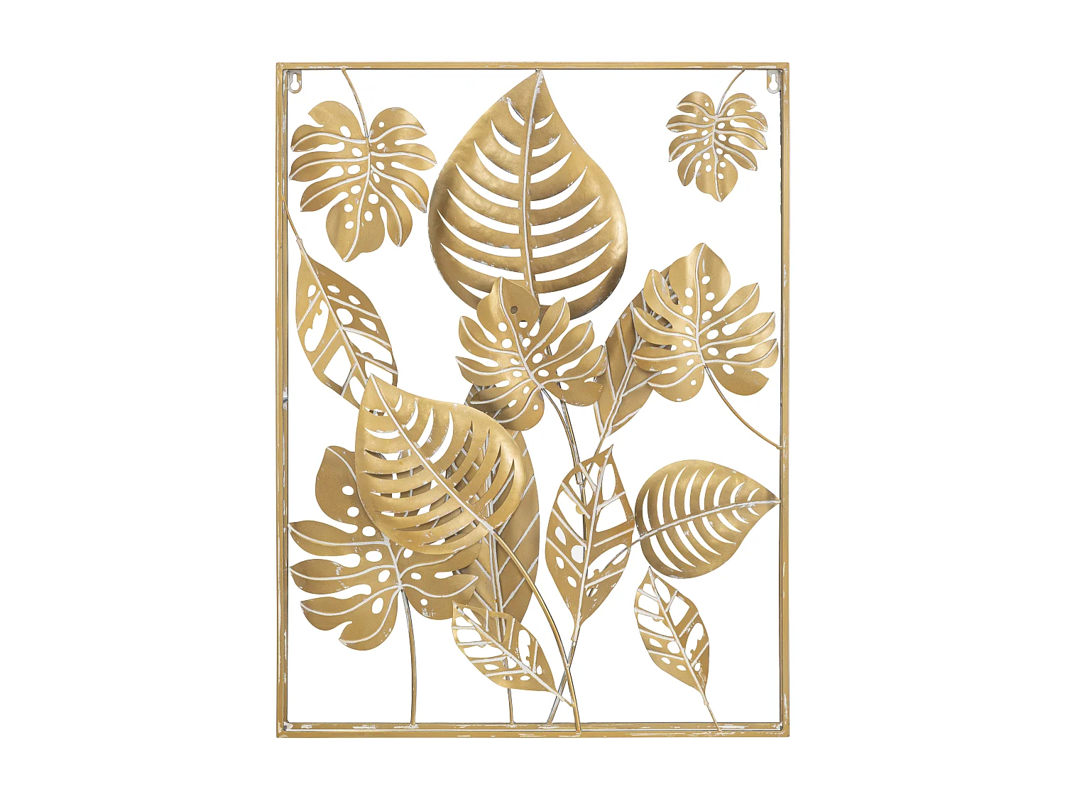 Décoration Murale Encadrée en Métal "Jungle" 80cm Or