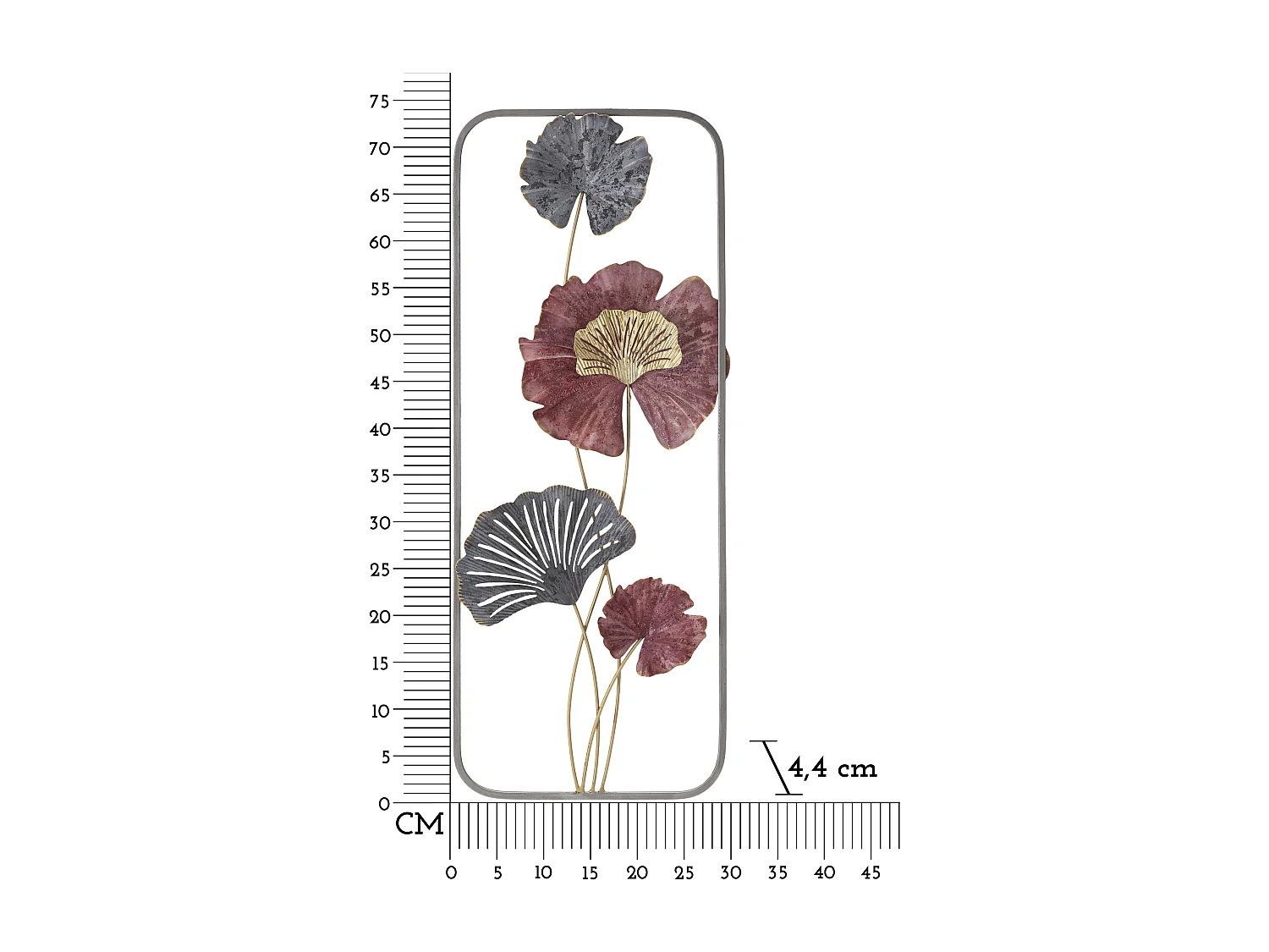 Décoration Murale Encadrée en Métal "Lobo" 74cm Multicolore