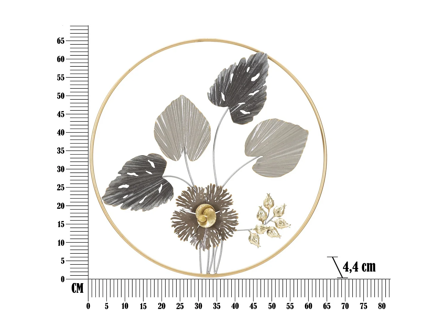 Décoration Murale Ronde en Métal "Rod" 65cm Multicolore