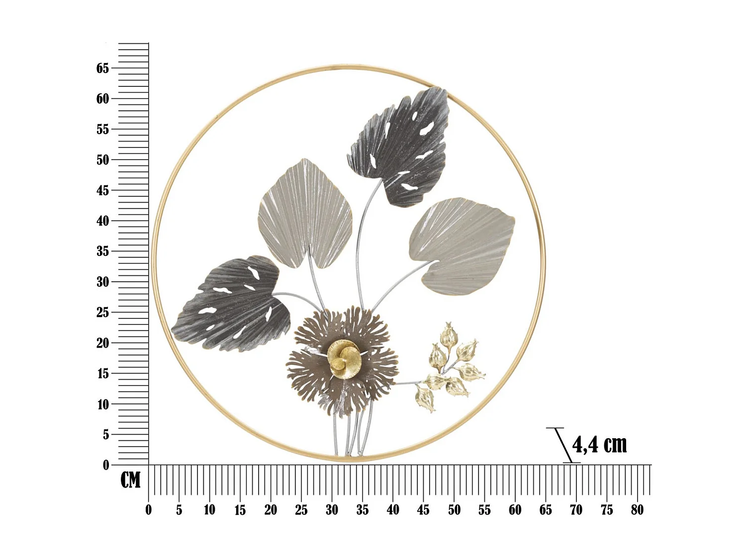 Décoration Murale Ronde en Métal "Rod" 65cm Multicolore
