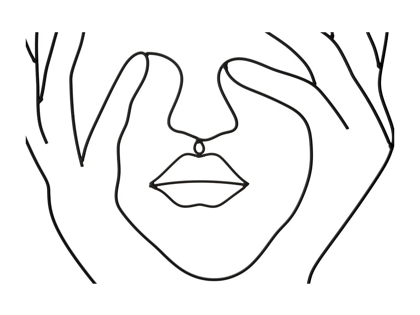 Décoration Murale Encadrée en Métal "Simply Face" 61cm Noir