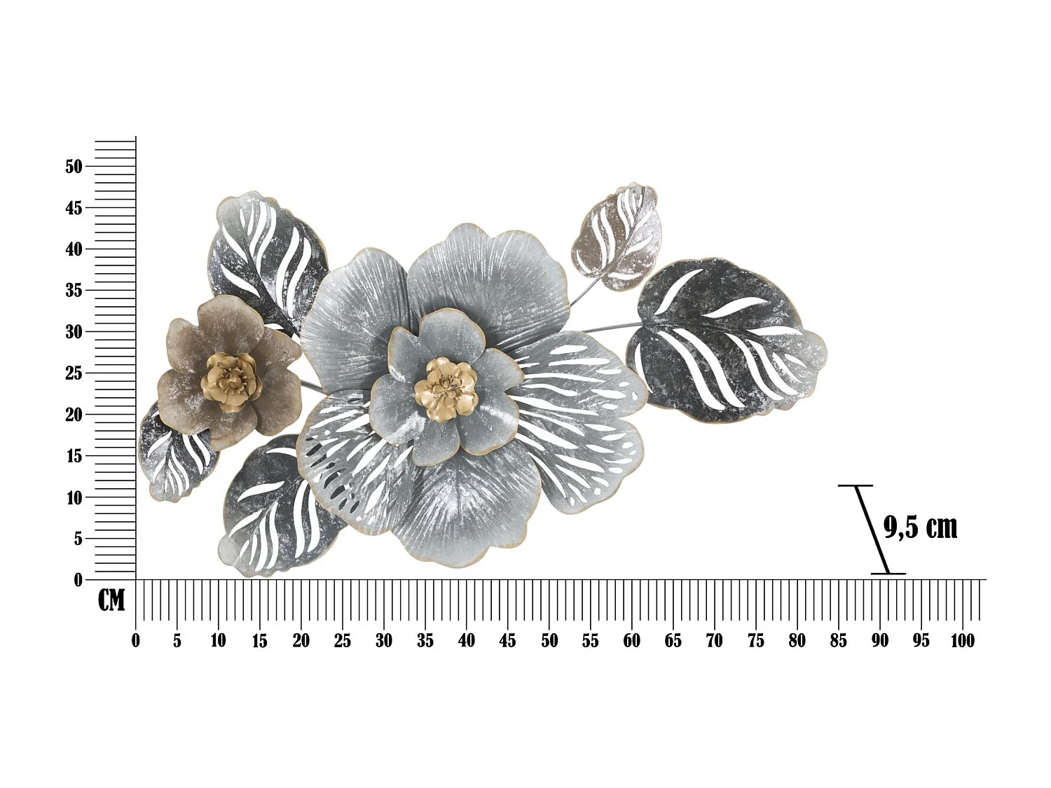 Décoration Murale en Métal "Greys" 84cm Multicolore