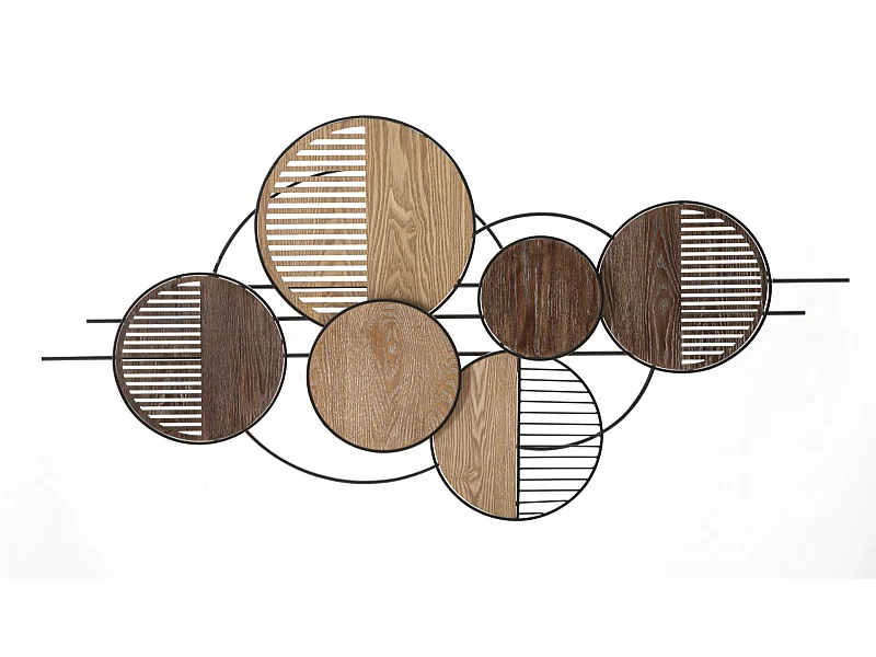 Décoration Murale en Métal "Woody" 134cm Marron & Noir