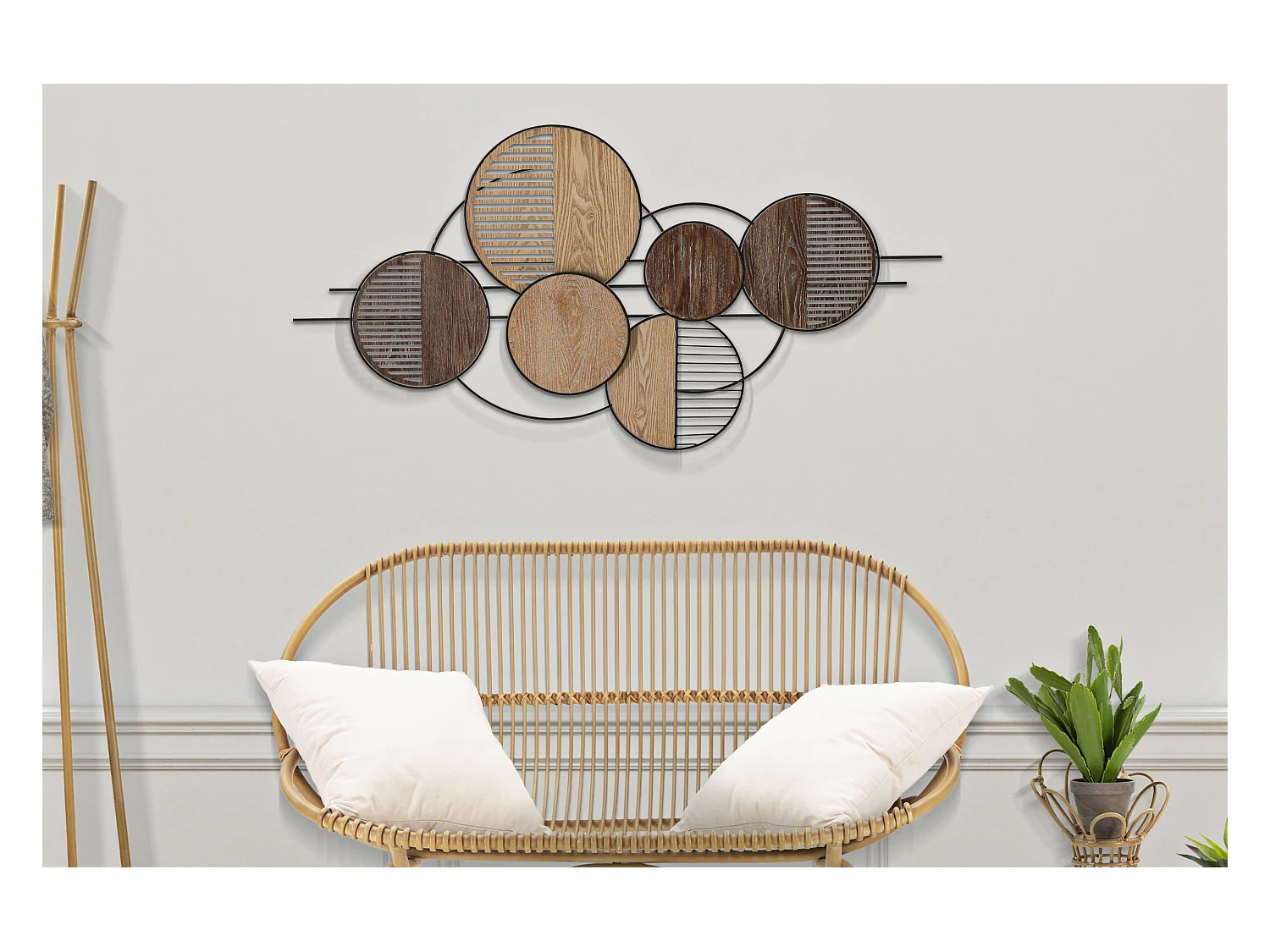 Décoration Murale en Métal "Woody" 134cm Marron & Noir