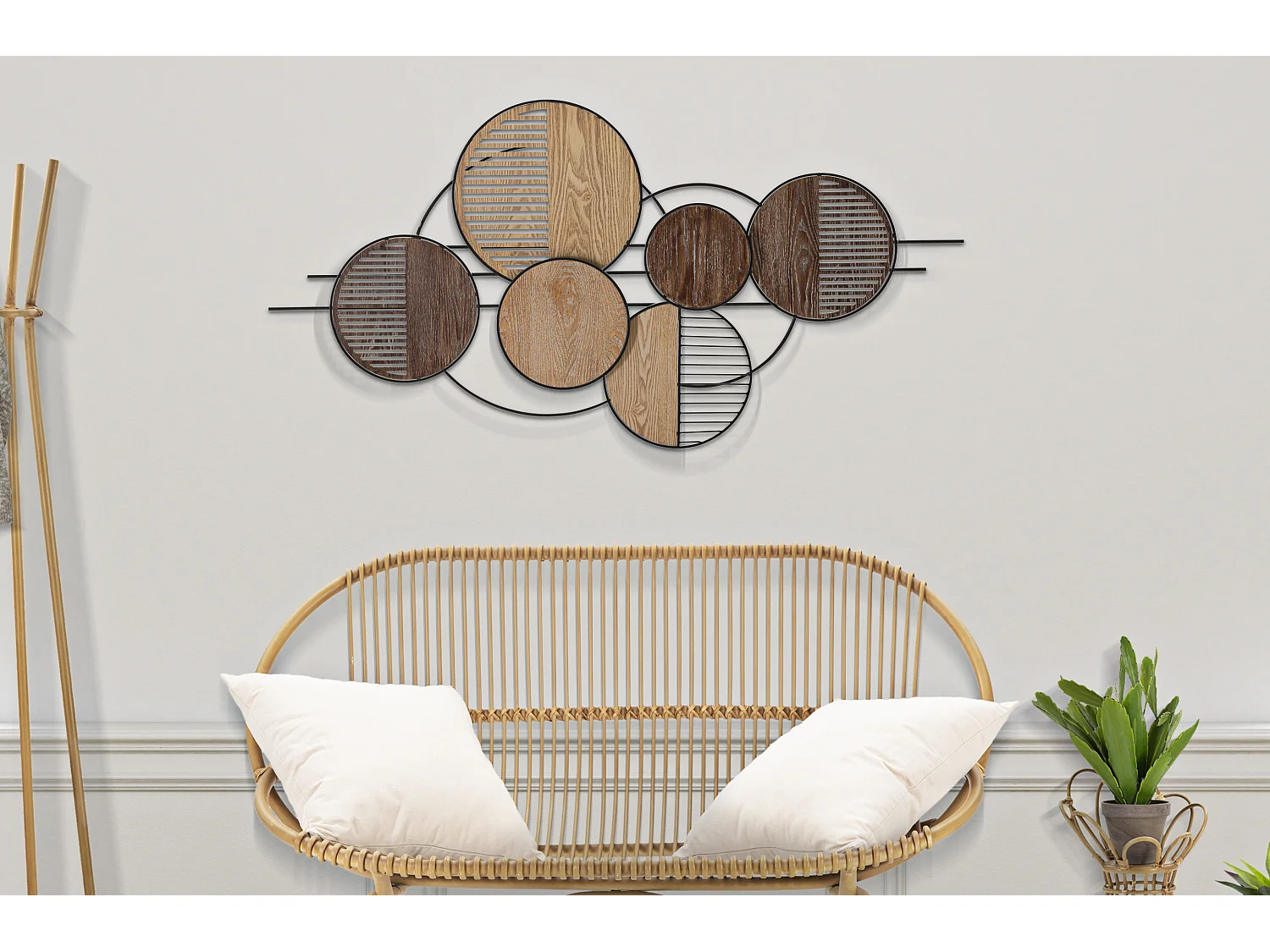 Décoration Murale en Métal "Woody" 134cm Marron & Noir