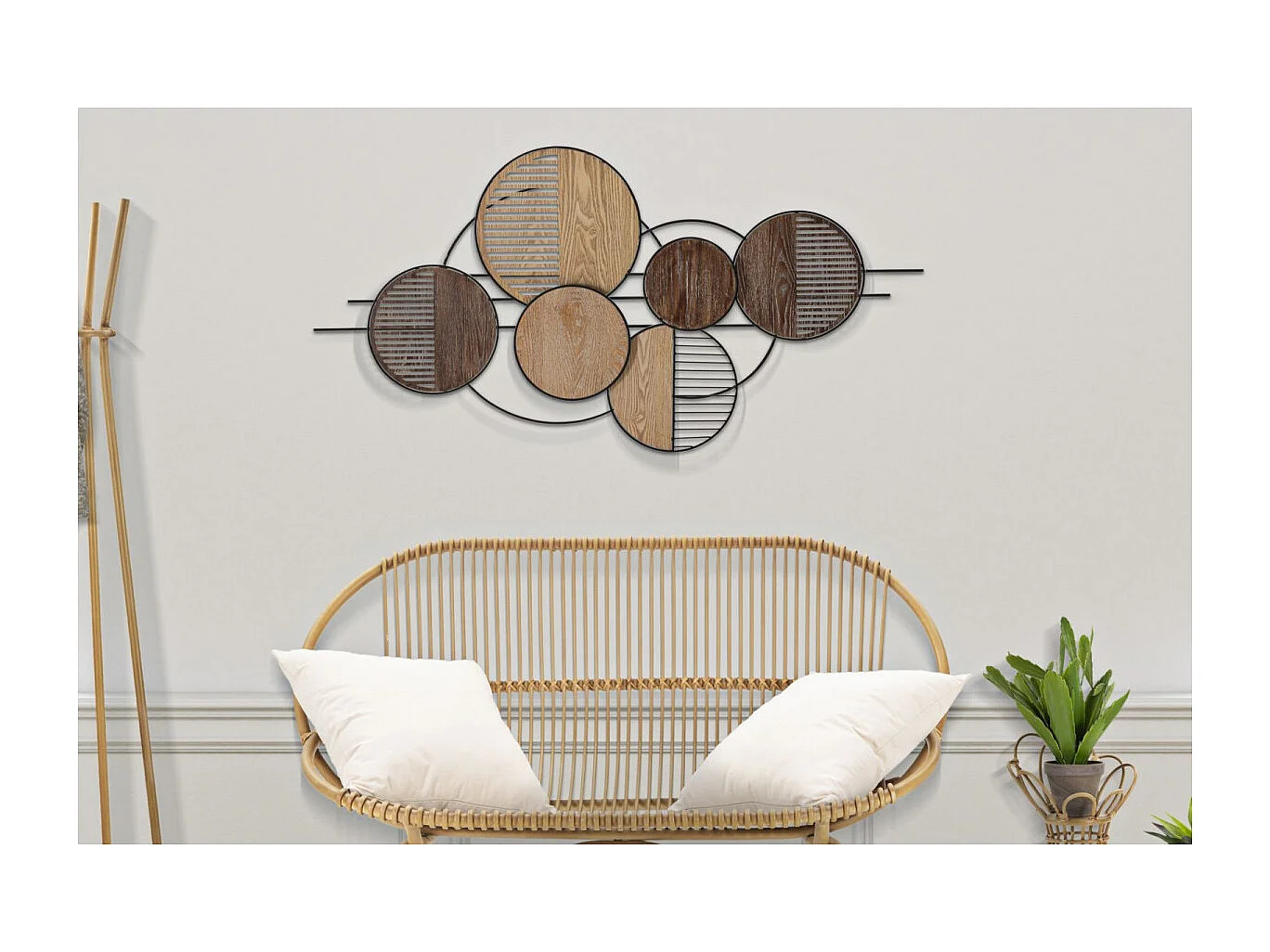 Décoration Murale en Métal "Woody" 134cm Marron & Noir