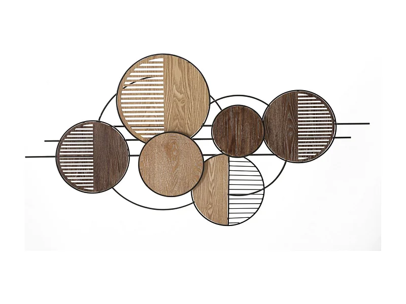 Décoration Murale en Métal "Woody" 134cm Marron & Noir