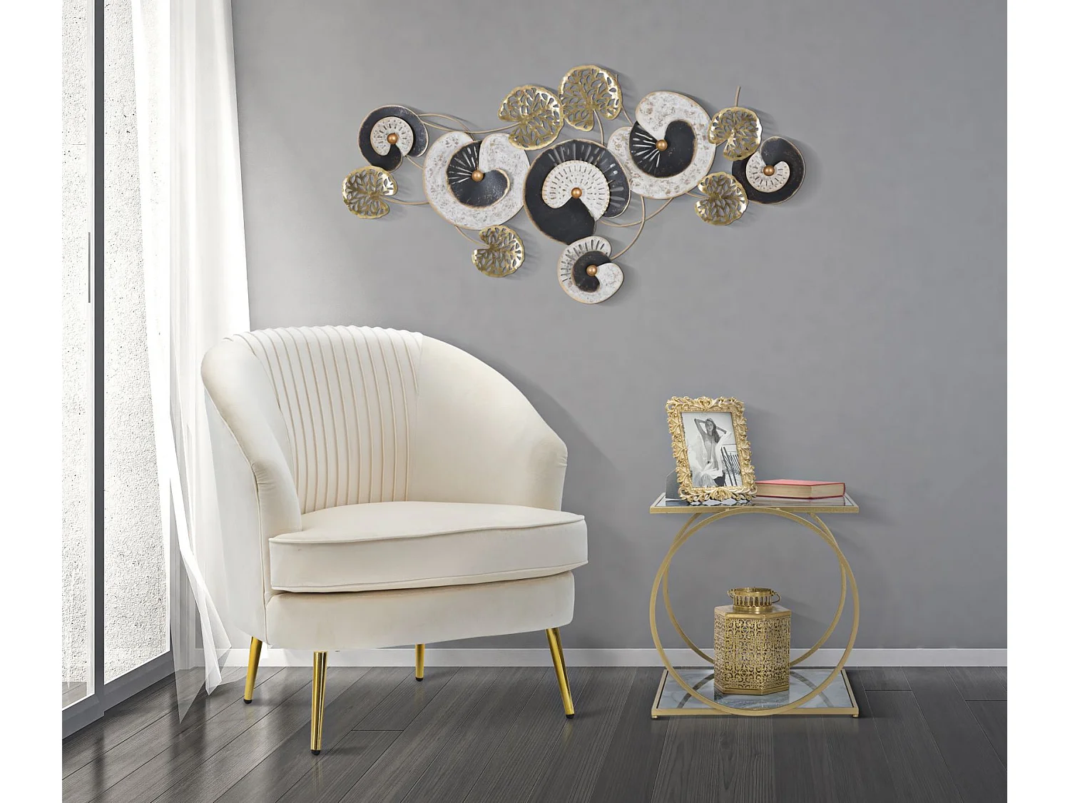 Pannello decorativo 3D in metallo multicolore cm 124,5x6x65