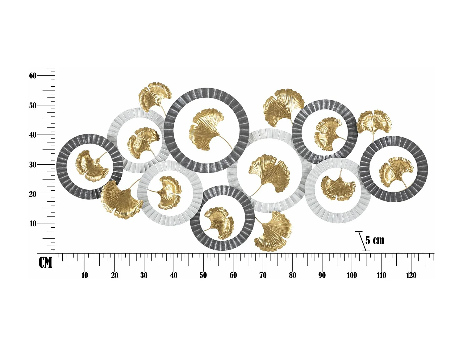 Pannello decorativo 3D in metallo multicolore cm 126x5x58
