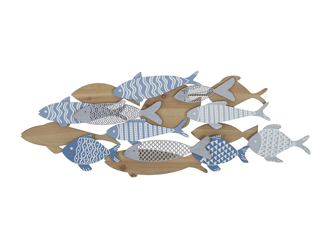 Décoration Murale en Métal "Fish Sea" 91cm Multicolore