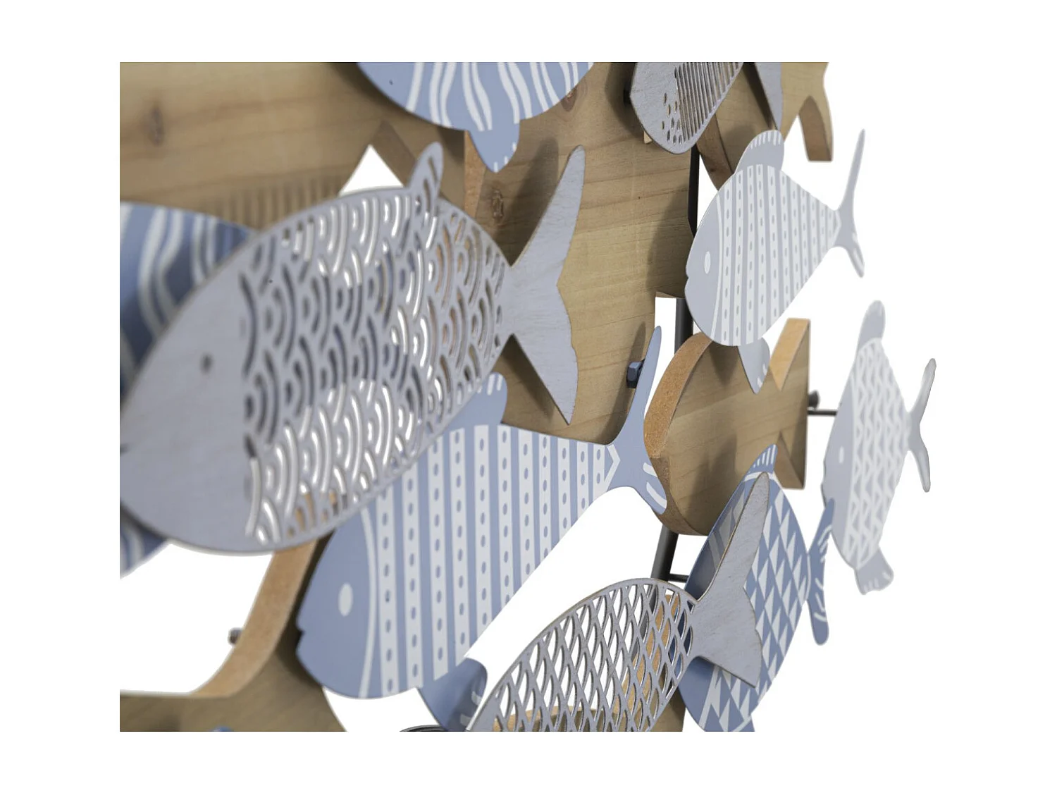 Décoration Murale en Métal "Fish Sea" 91cm Multicolore