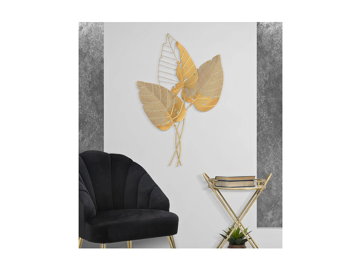 Décoration Murale en Métal "Autumn Leaf" 84cm Or