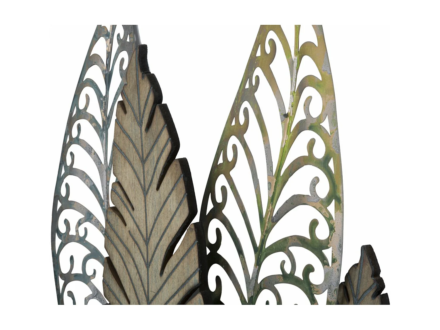 Pannello decorativo 3D in metallo e legno marrone cm 75x2,5x87