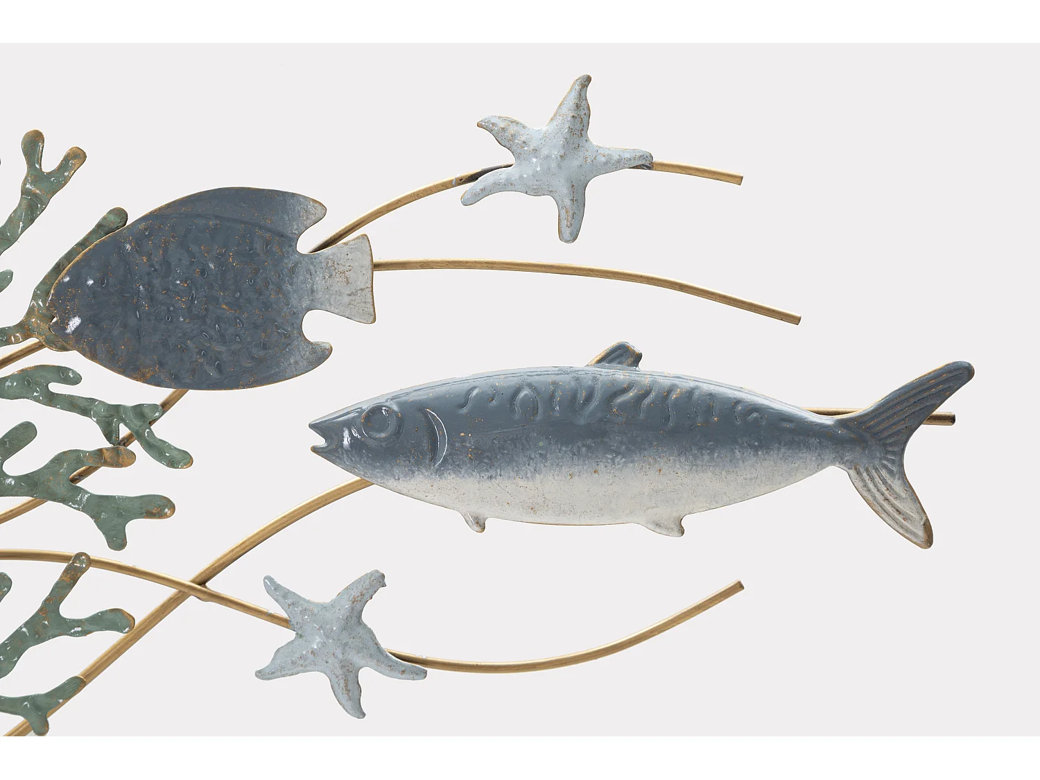 Pannello decorativo 3D mare in metallo multicolore cm 95,3x5x53,3