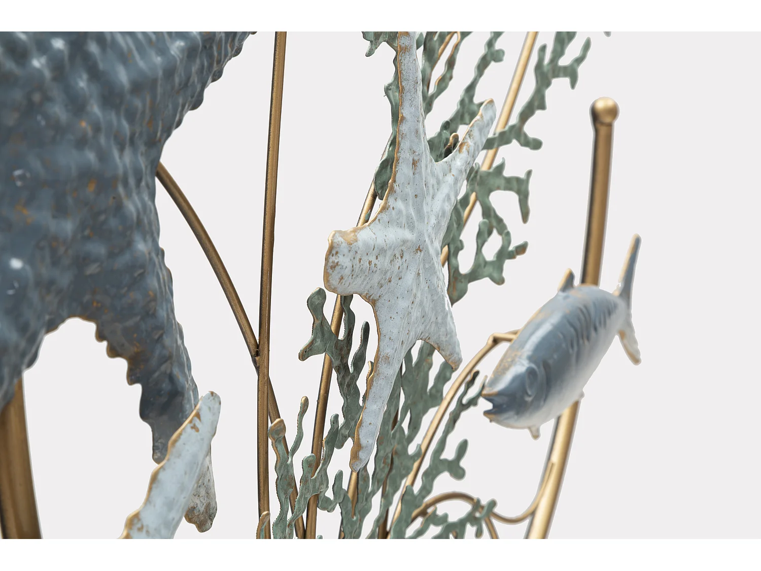 Pannello decorativo 3D mare in metallo multicolore cm 95,3x5x53,3