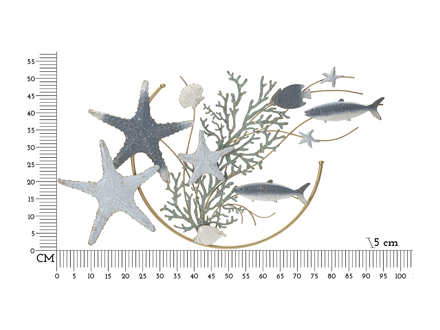 Décoration Murale en Métal "Sea Star" 95cm Multicolore