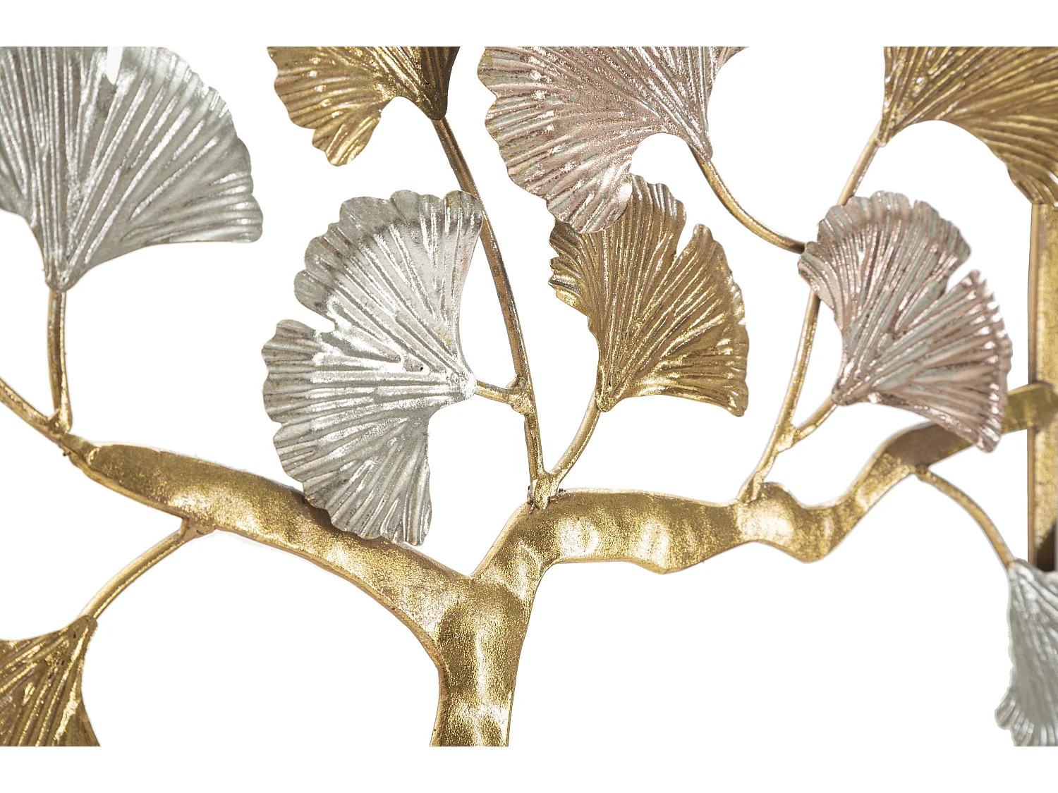 Pannello decorativo 3D albero in metallo dorato cm 91,5X3X63