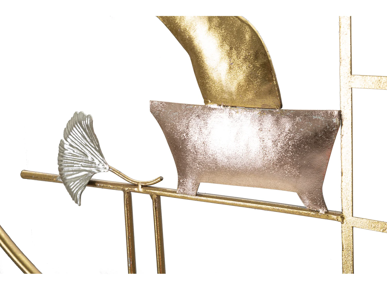 Pannello decorativo 3D albero in metallo dorato cm 91,5X3X63