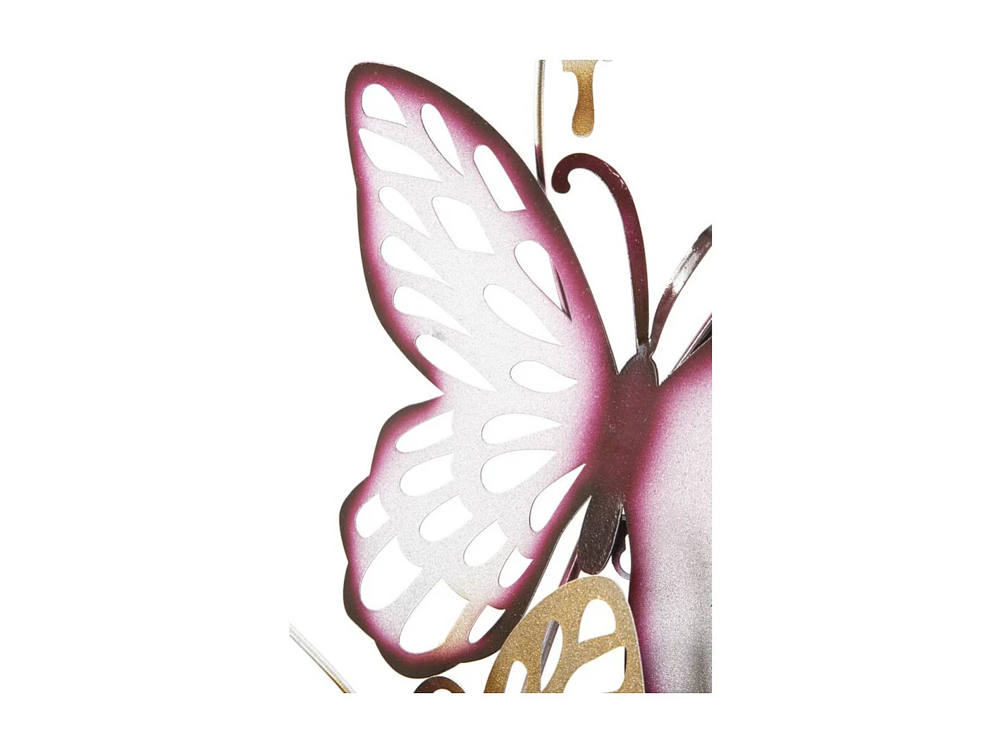 Décoration Murale en Métal "Butterflies" 115cm Bordeaux & Or