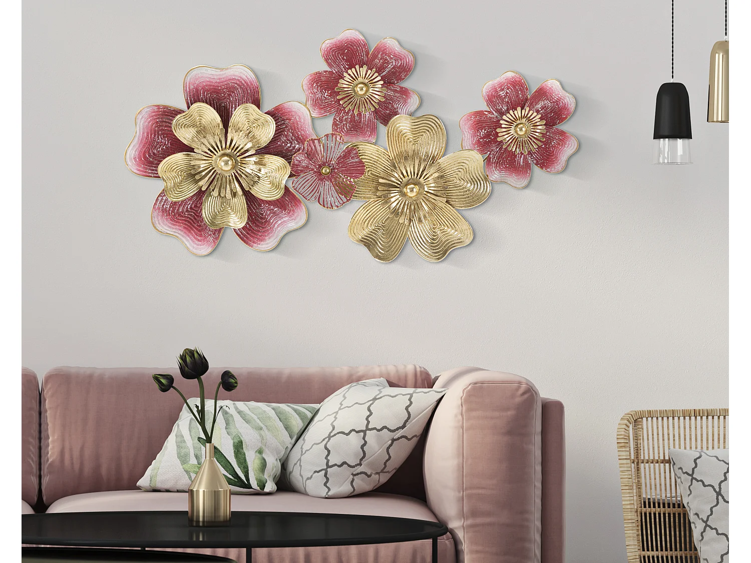 Décoration Murale en Métal "Lobi" 91cm Multicolore