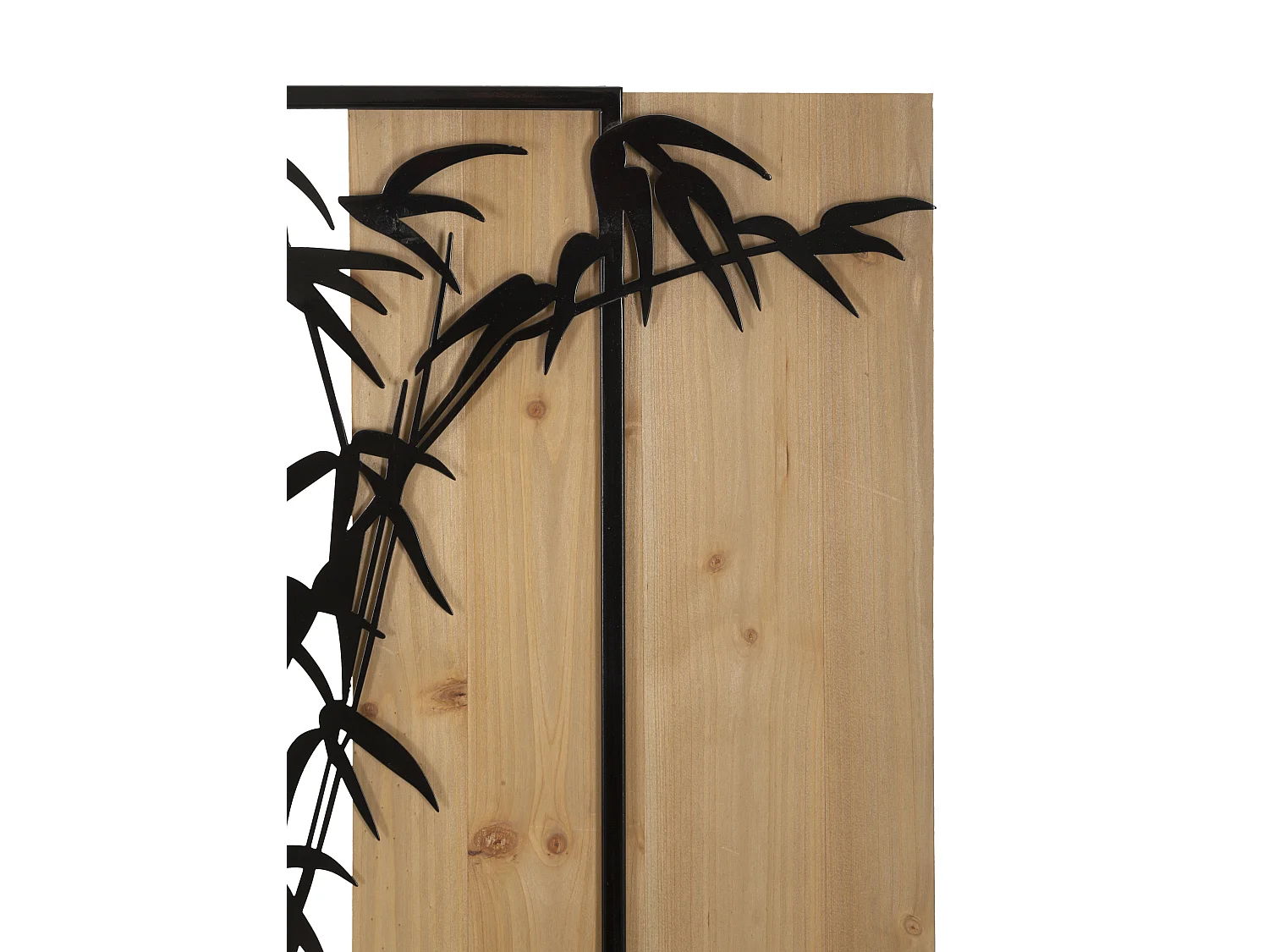 Décoration Murale Encadrée "Bambou" 80cm Noir & Naturel