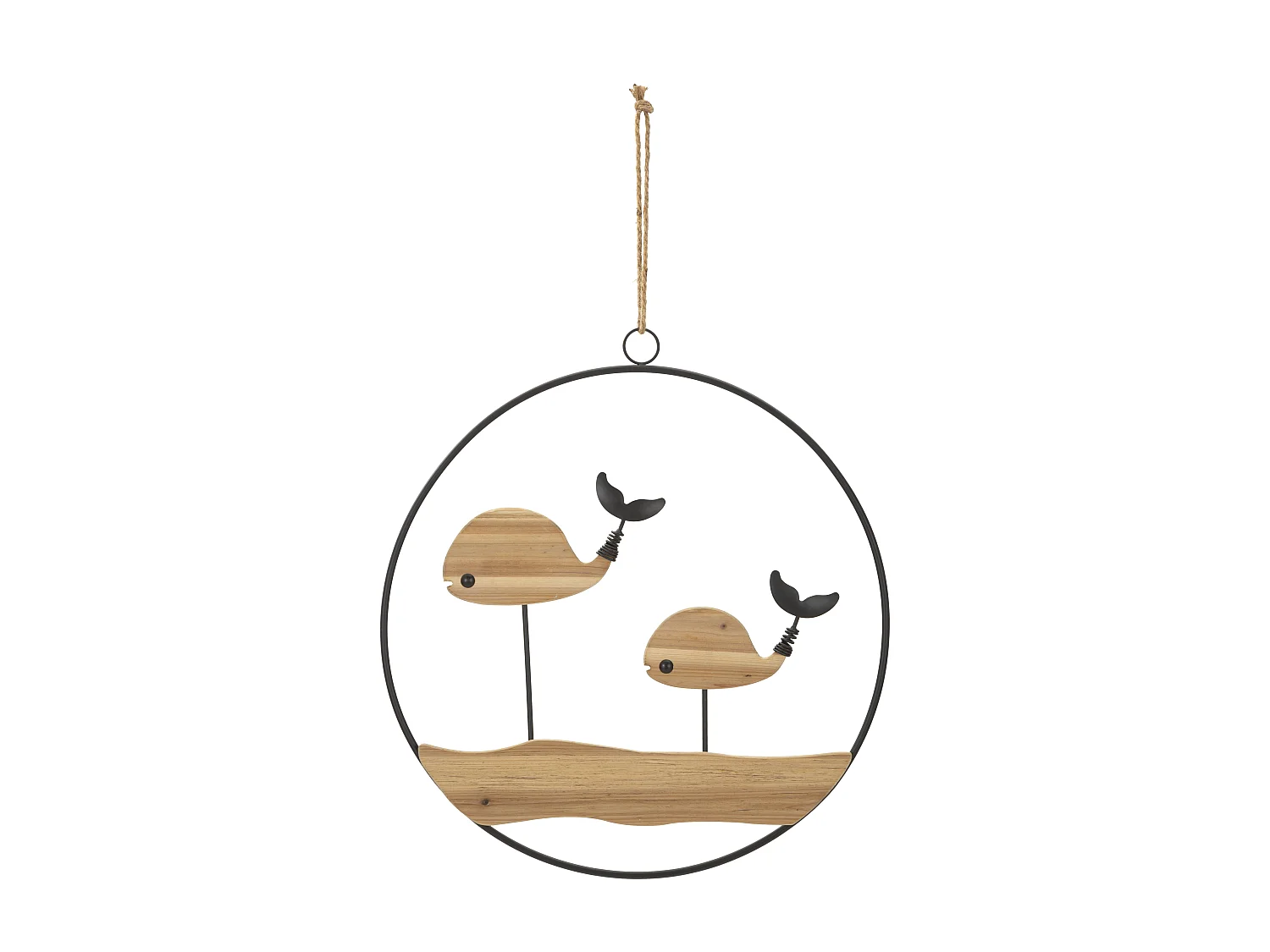 Pannello decorativo 3D in metallo marrone balene cm 56x2x60