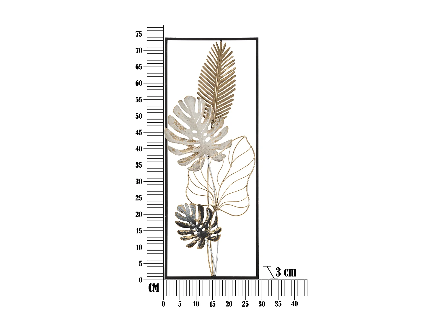 Décoration Murale Encadrée en Métal "Plamb" 74cm Multicolore