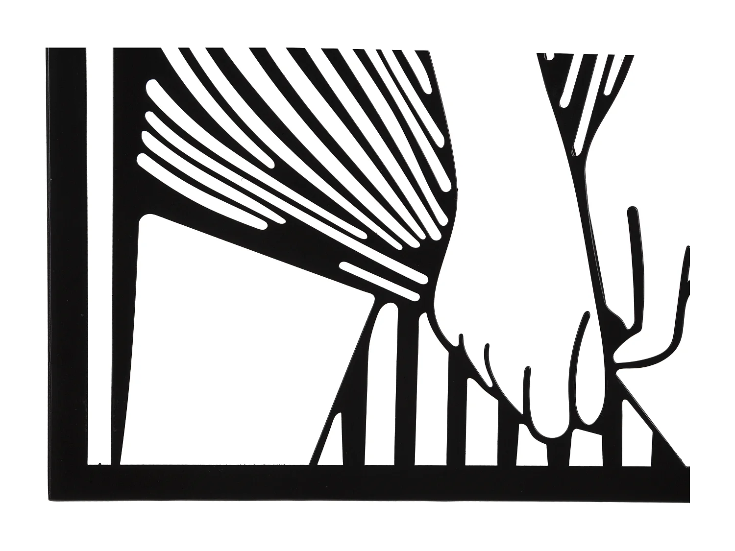 Pannello decorativo 3D in metallo nero ragazza cm 40x1,3x60