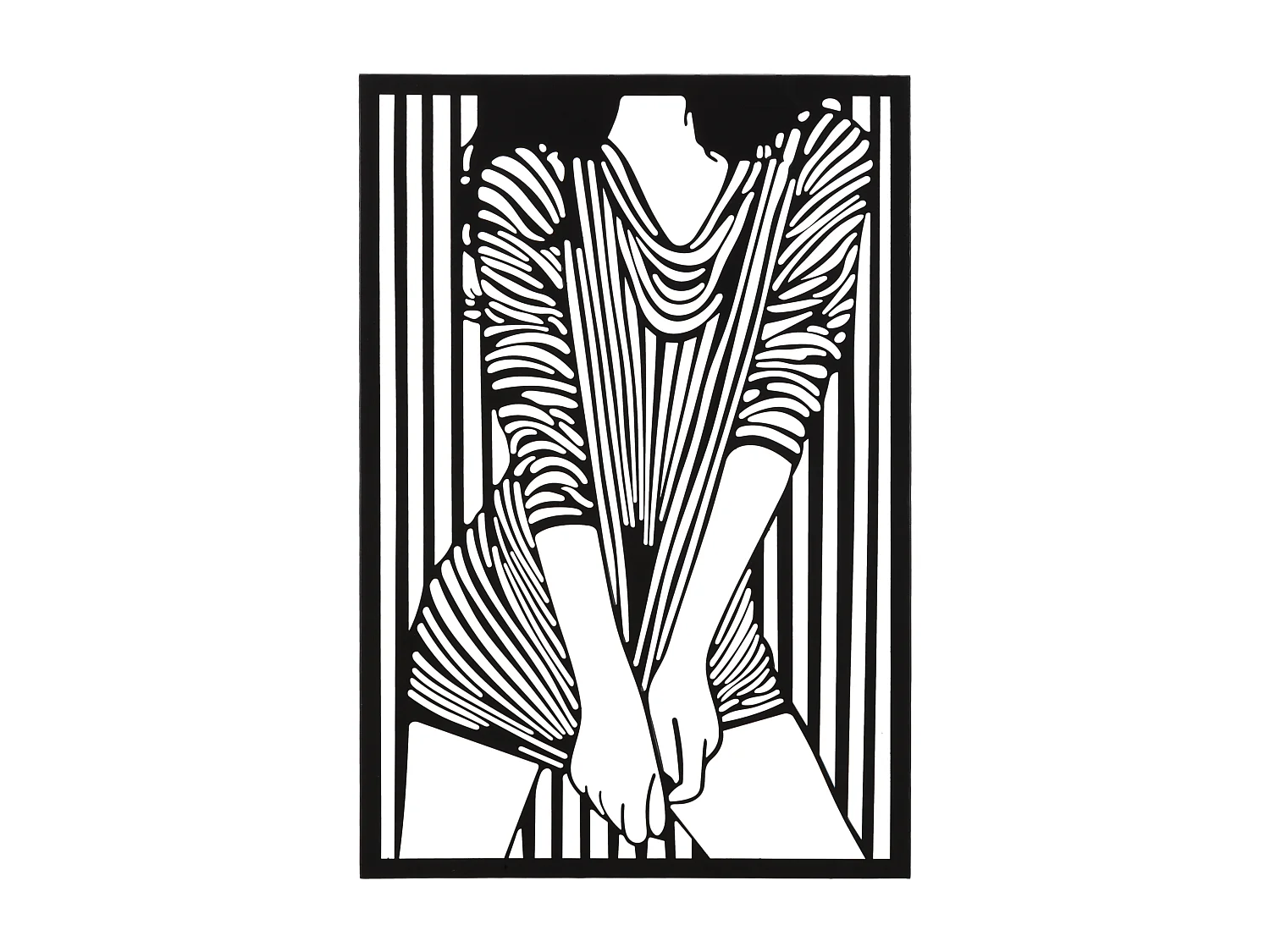 Décoration Murale Encadrée en Métal "Fashion" 60cm Noir