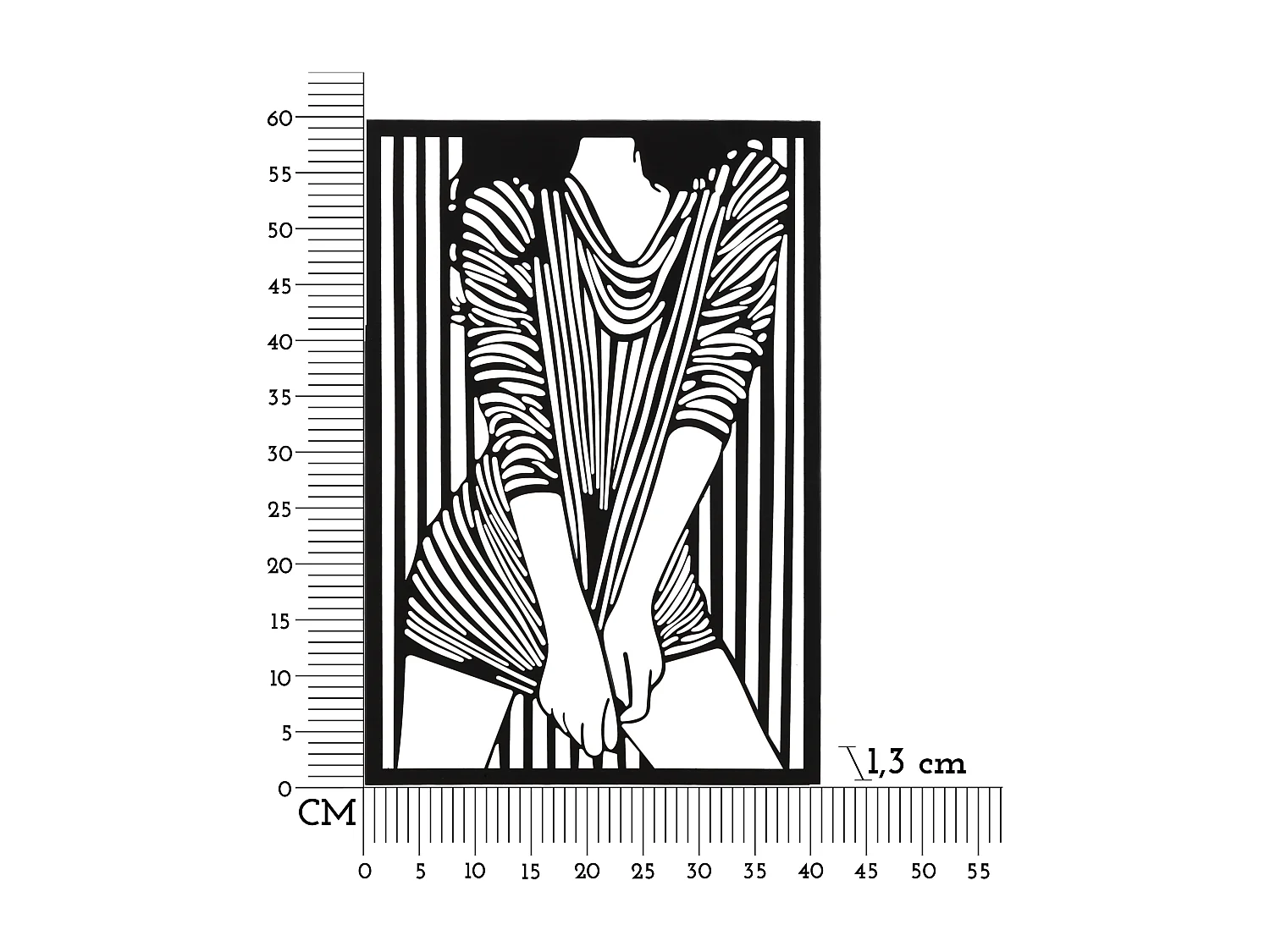 Décoration Murale Encadrée en Métal "Fashion" 60cm Noir