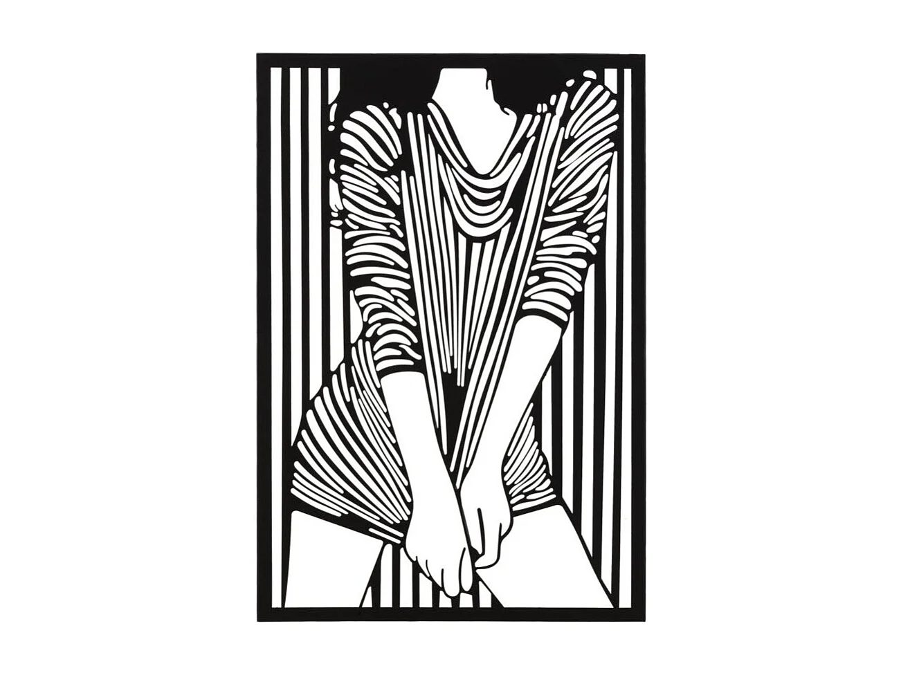 Décoration Murale Encadrée en Métal "Fashion" 60cm Noir